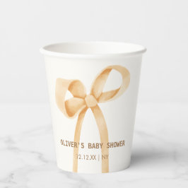 Vasos De Papel Baby Shower Neutral simple Bow de género