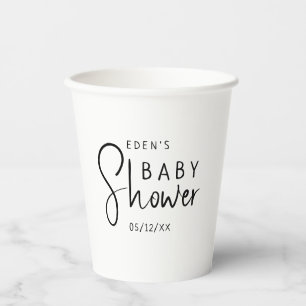 Vasos De Papel Baby Shower Neutral Simple Moderno