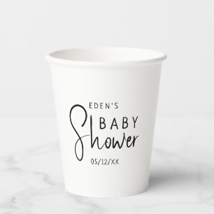 Vasos De Papel Baby Shower Neutral Simple Moderno