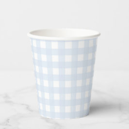 Vasos De Papel Baby Shower Pale Blue Gingham Classic Boys