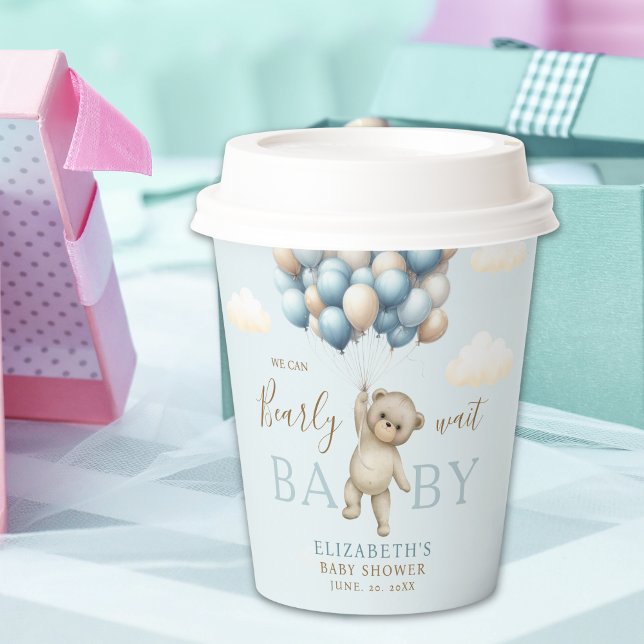 Vasos De Papel Baby Shower Paper Cups – Bear & Balloons  (Subido por el creador)
