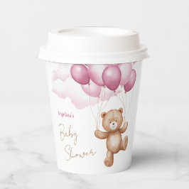 Vasos De Papel Baby Shower Paper Cups with teddy bear.