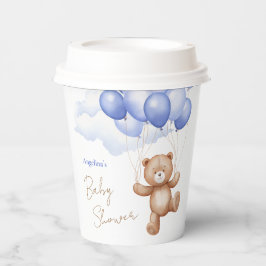 Vasos De Papel Baby Shower Paper Cups with teddy bear.