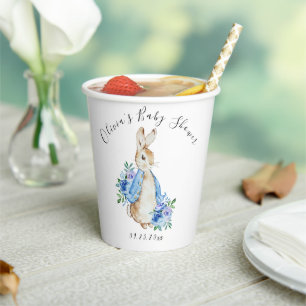 Vasos De Papel Baby Shower personalizado de Peter Rabbit Bunny