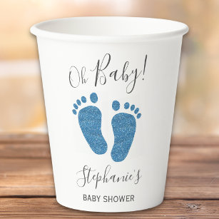 Vasos De Papel Baby Shower personalizado de pies de bebé Purpurin