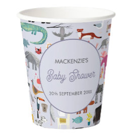 Vasos De Papel Baby Shower personalizado de un animal divertido