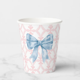 Vasos De Papel Baby Shower Preppy Southern Blue Bow