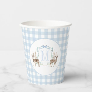 Vasos De Papel Baby Shower Preppy Southern Blue Boy Deer
