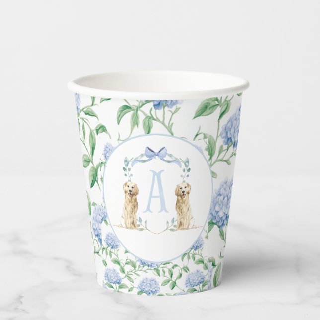Vasos De Papel Baby Shower Preppy Southern Blue Boy Dog (Anverso)