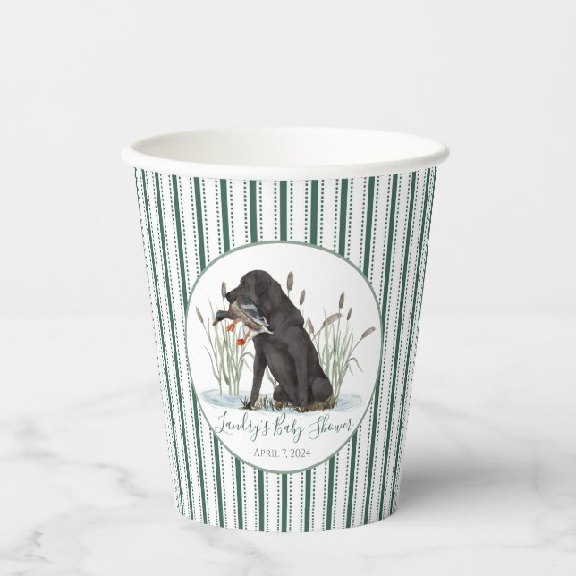 Vasos De Papel Baby Shower Preppy Southern Green Boy Dog (Anverso)