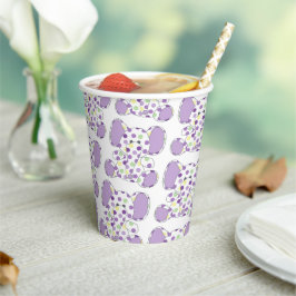 Vasos De Papel Baby Shower Purple Elephant