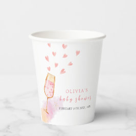 Vasos De Papel Baby Shower Rosa Champagne Valentina