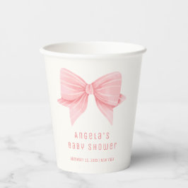 Vasos De Papel Baby Shower rosa Minimalista de amarre de vaca