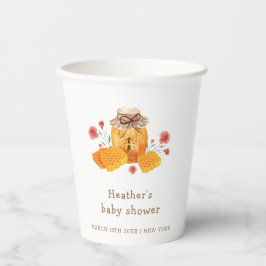 Vasos De Papel Baby Shower Rustic Little Wildflower Honey Bee