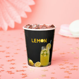 Vasos De Papel Baby Shower Rústico Lemon Lemonade