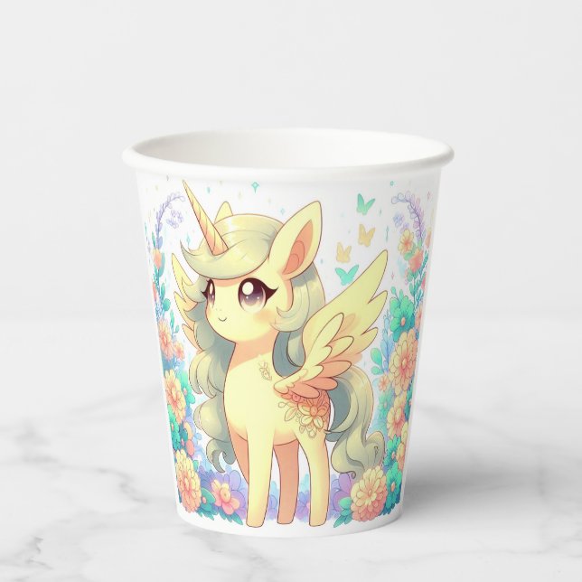 Vasos De Papel Baby Shower Unicornio simple (Anverso)