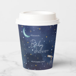 Vasos De Papel Baby Shower Watercolor Celestial Sky Moon & Stars