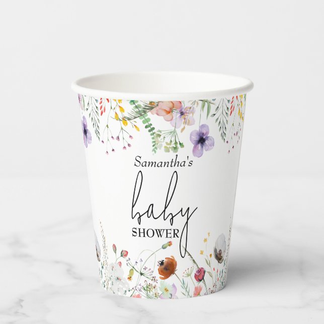 Vasos De Papel Baby Shower Wildflower (Reverso )