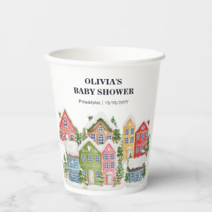 Vasos De Papel Baby Shower Winter snowvillage