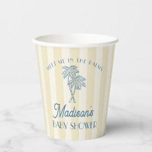 Vasos De Papel Baby Shower Yellow Palm Spring Pastel Beach