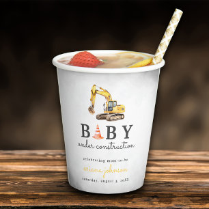 Vasos De Papel Baby Under Construction Boy Baby Shower