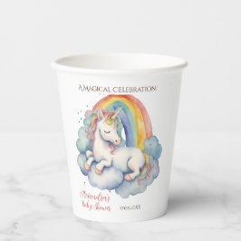 Vasos De Papel Baby Unicorn Chica Baby Shower