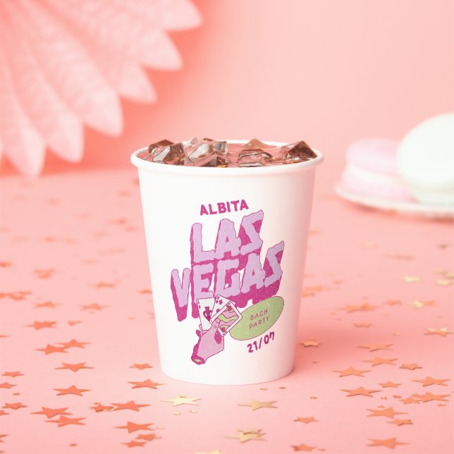 Vasos De Papel bachelorette de las vegas personalizable (in situ)