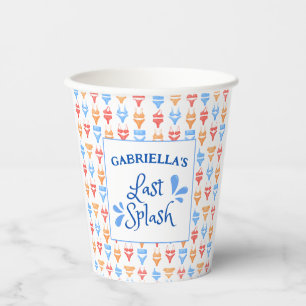 Vasos De Papel Bachelorette, Fiesta de playa o piscina "Last Spla
