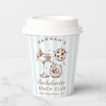 Bachelorette Retro Bandas Azules y Marrones Modern