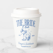 Bachelorette Retro Cocktail Blue Bride