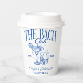 Vasos De Papel Bachelorette Retro Cocktail Blue Personalizado