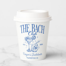 Vasos De Papel Bachelorette Retro Cocktail Blue Personalizado
