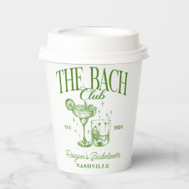 Vasos De Papel Bachelorette Retro Cocktail Green Personalizado