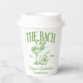 Vasos De Papel Bachelorette Retro Cocktail Green Personalizado