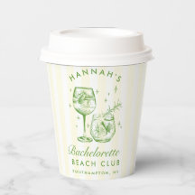 Bachelorette Retro Cocktail Green & Yellow Strips