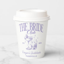 Bachelorette Retro Cóctel Morado Novia