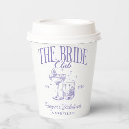 Vasos De Papel Bachelorette Retro Cóctel Morado Novia