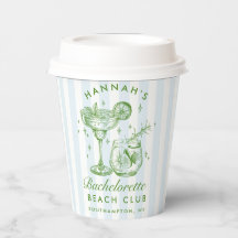 Bachelorette Retro franjas azul y verde modernas