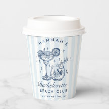 Bachelorette Retro franjas modernas azul y gris