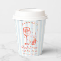 Bachelorette Retro franjas modernas azul y roja