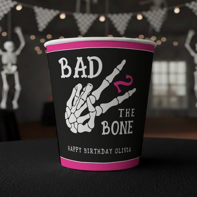 Vasos De Papel Bad 2 the Bone Skeleton 2nd Birthday Party (Subido por el creador)