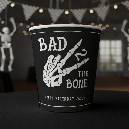 Vasos De Papel Bad 2 the Bone Skeleton 2nd Birthday Party