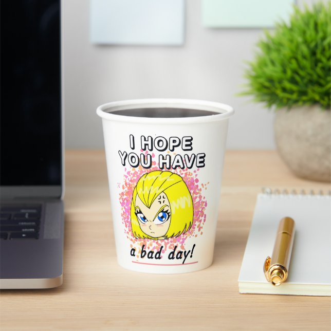 Vasos De Papel bad day paper cup (in situ)