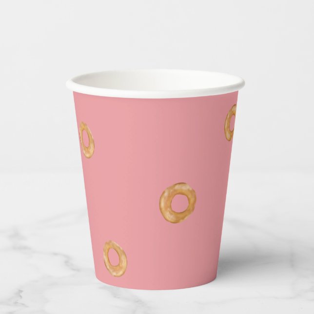 Vasos De Papel BAGELS | Pequeño Bagels Rosa de salmón rosa (Anverso)