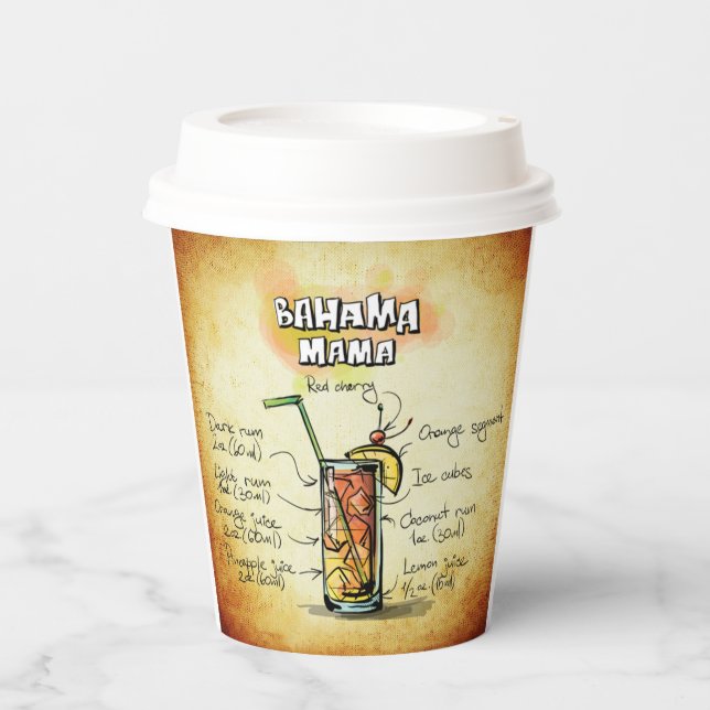 Vasos De Papel Bahama Mama Cocktail (Anverso)