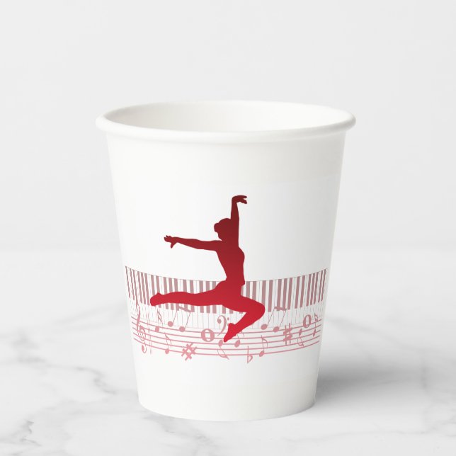 Vasos De Papel Bailarina de ballet en un teclado (Anverso)
