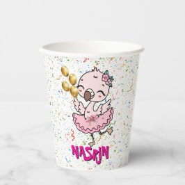 Vasos De Papel Bailarina de flamenco rosa linda  
