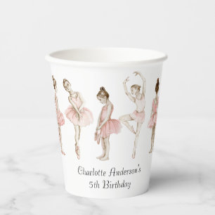 Vasos De Papel Bailarina Pequeña Bailarina Cumpleaños Niñas Rosa