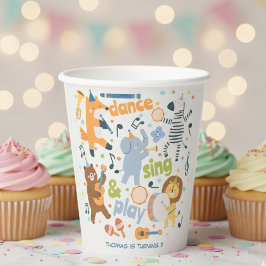 Vasos De Papel Baile, canta y juega cumpleaños de niños