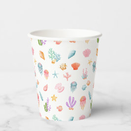 Vasos De Papel Bajo el cumpleaños del mar